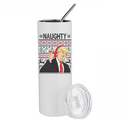 Donald Trump Naughty Ugly Christmas Stainless Steel Tumbler