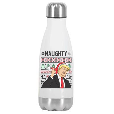 Donald Trump Naughty Ugly Christmas Stainless Steel Insulated Water Bottle