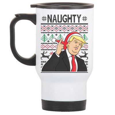 Donald Trump Naughty Ugly Christmas Stainless Steel Travel Mug