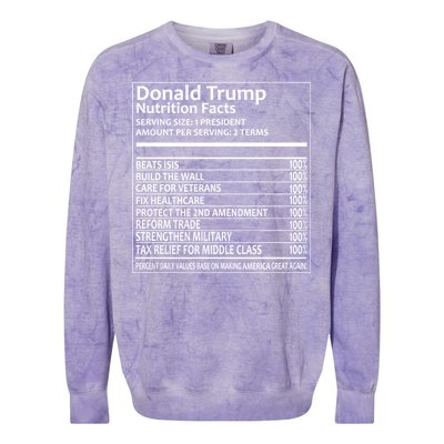 Donald Trump Nutrition Facts Colorblast Crewneck Sweatshirt