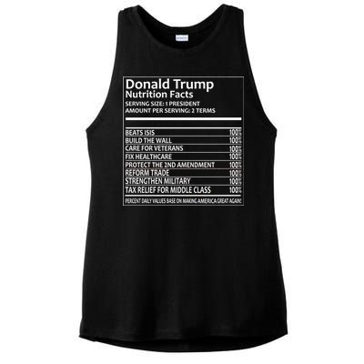 Donald Trump Nutrition Facts Ladies PosiCharge Tri-Blend Wicking Tank