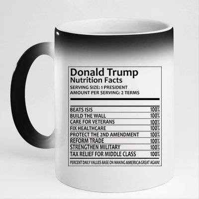 Donald Trump Nutrition Facts 11oz Black Color Changing Mug