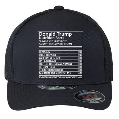 Donald Trump Nutrition Facts Flexfit Unipanel Trucker Cap