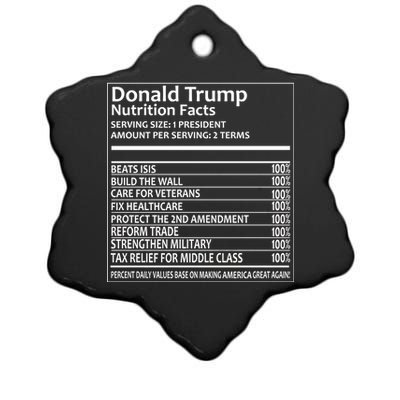 Donald Trump Nutrition Facts Ceramic Star Ornament