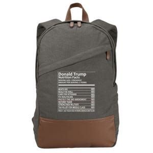 Donald Trump Nutrition Facts Cotton Canvas Backpack