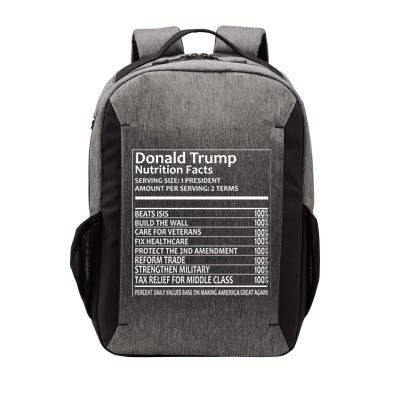 Donald Trump Nutrition Facts Vector Backpack