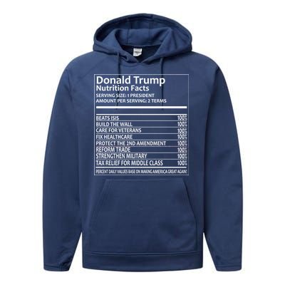 Donald Trump Nutrition Facts Performance Fleece Hoodie