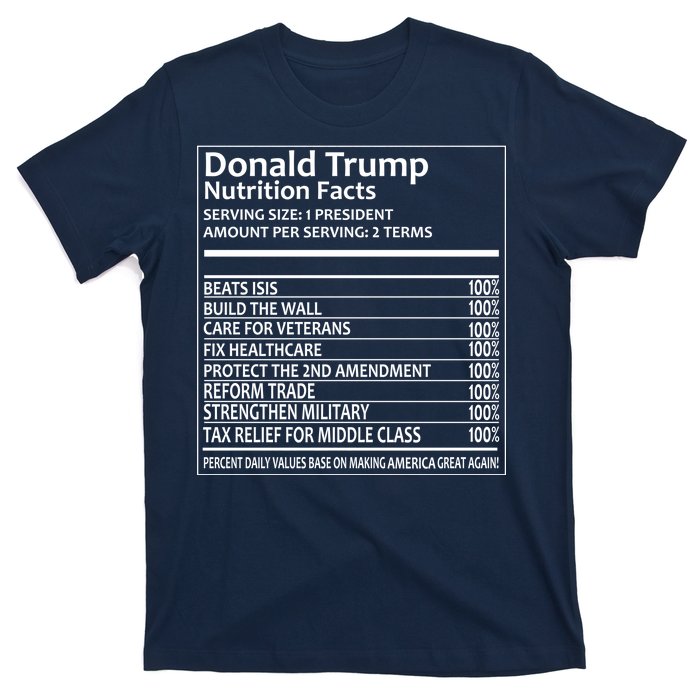 Donald Trump Nutrition Facts T-Shirt