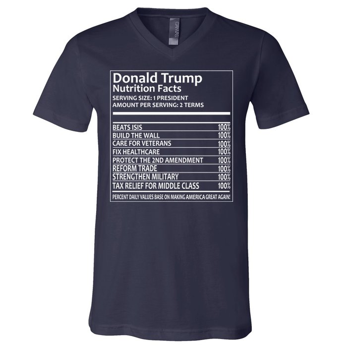 Donald Trump Nutrition Facts V-Neck T-Shirt