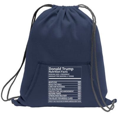 Donald Trump Nutrition Facts Sweatshirt Cinch Pack Bag