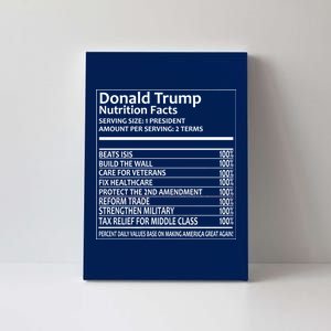 Donald Trump Nutrition Facts Canvas