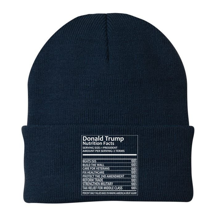 Donald Trump Nutrition Facts Knit Cap Winter Beanie