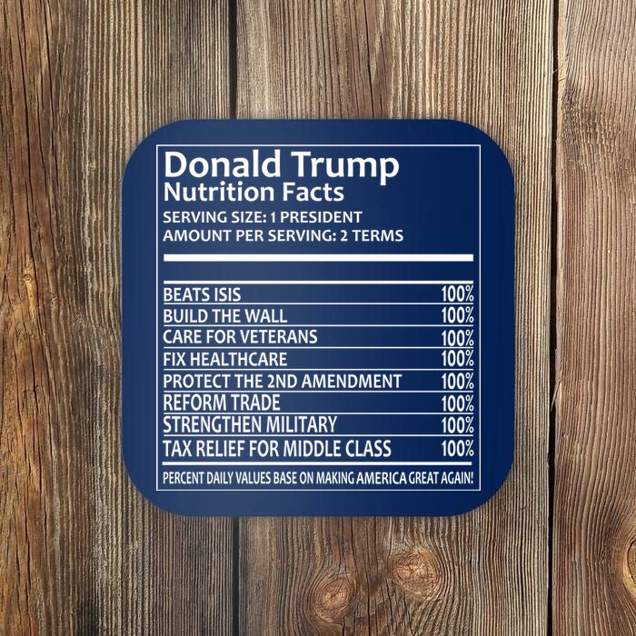 Donald Trump Nutrition Facts Coaster