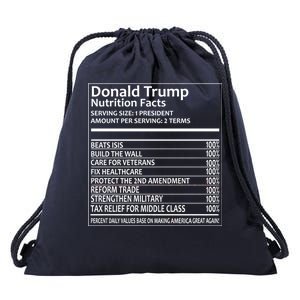 Donald Trump Nutrition Facts Drawstring Bag