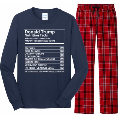 Donald Trump Nutrition Facts Long Sleeve Pajama Set