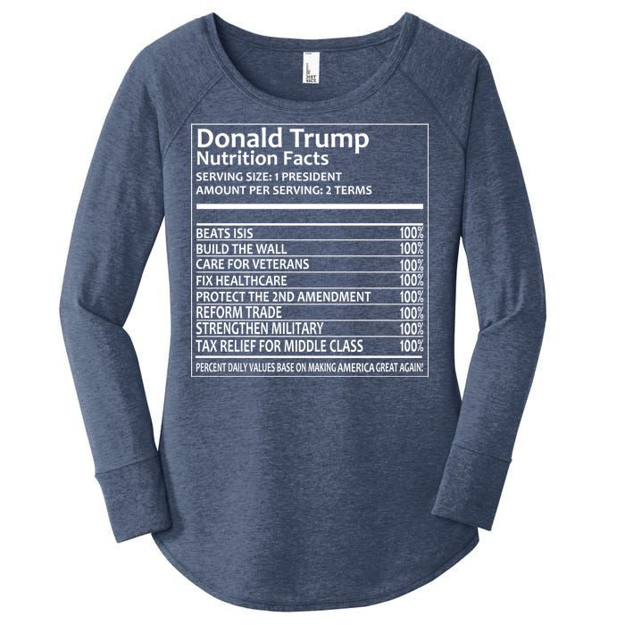 Donald Trump Nutrition Facts Women's Perfect Tri Tunic Long Sleeve Shirt