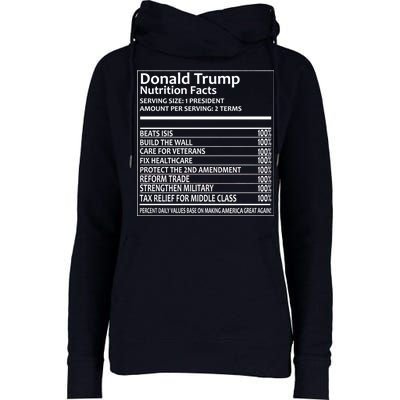 Donald Trump Nutrition Facts Womens Funnel Neck Pullover Hood