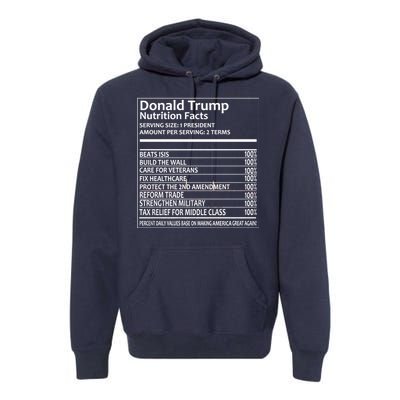 Donald Trump Nutrition Facts Premium Hoodie