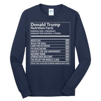 Donald Trump Nutrition Facts Tall Long Sleeve T-Shirt