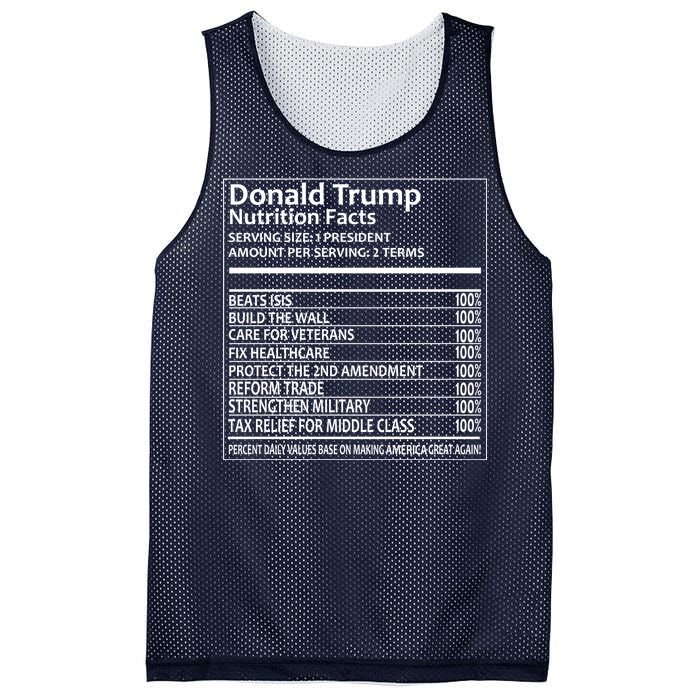 Donald Trump Nutrition Facts Mesh Reversible Basketball Jersey Tank