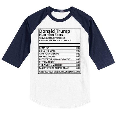 Donald Trump Nutrition Facts Baseball Sleeve Shirt