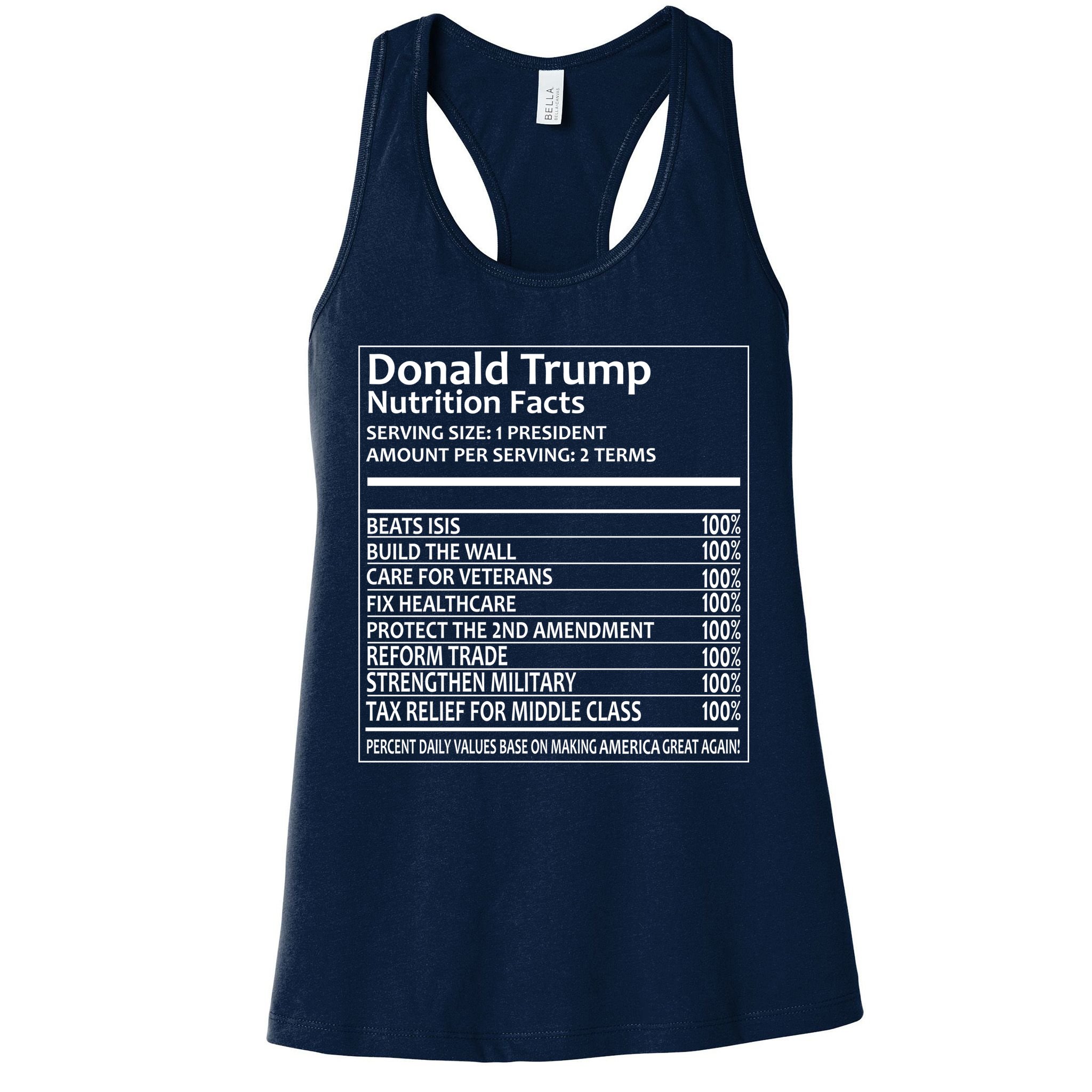 Donald Trump Nutrition Facts Womens Tank Top