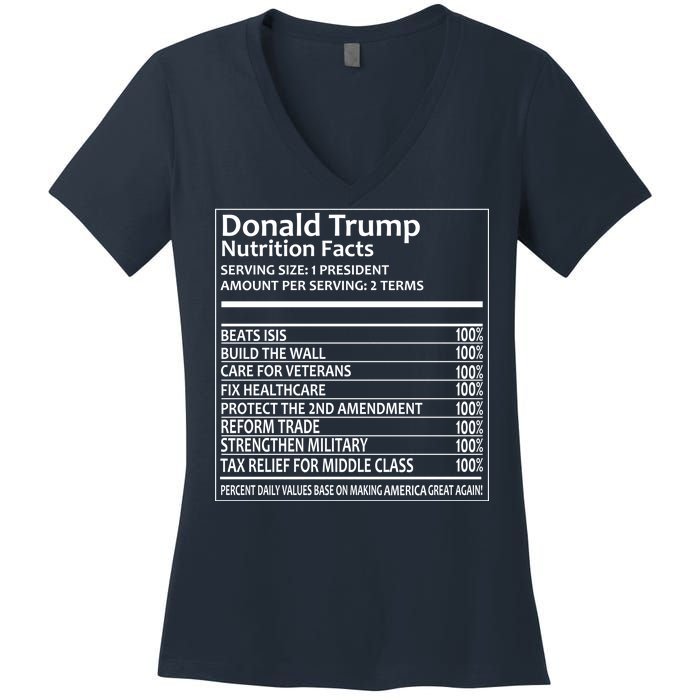 Donald Trump Nutrition Facts Women's V-Neck T-Shirt