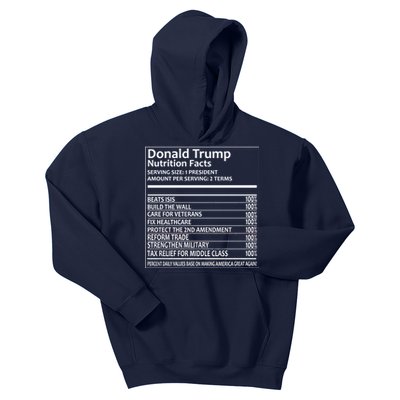 Donald Trump Nutrition Facts Kids Hoodie