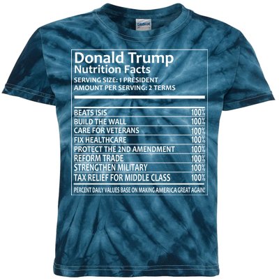 Donald Trump Nutrition Facts Kids Tie-Dye T-Shirt