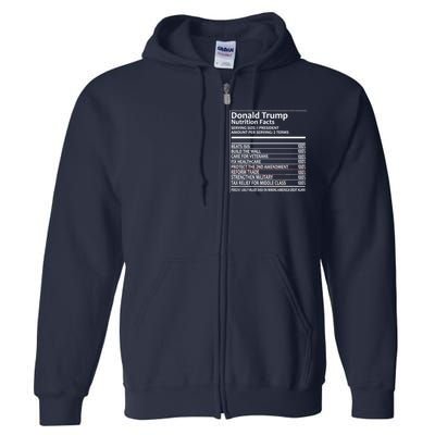 Donald Trump Nutrition Facts Full Zip Hoodie