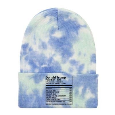 Donald Trump Nutrition Facts Tie Dye 12in Knit Beanie