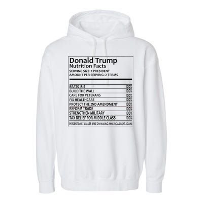 Donald Trump Nutrition Facts Garment-Dyed Fleece Hoodie