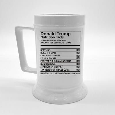 Donald Trump Nutrition Facts Beer Stein