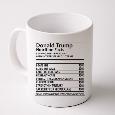 Donald Trump Nutrition Facts Coffee Mug