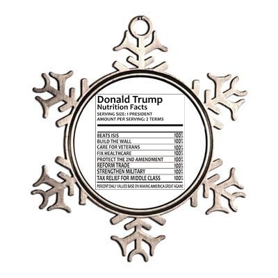 Donald Trump Nutrition Facts Metallic Star Ornament