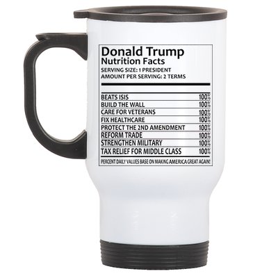 Donald Trump Nutrition Facts Stainless Steel Travel Mug