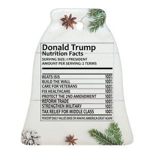 Donald Trump Nutrition Facts Ceramic Bell Ornament