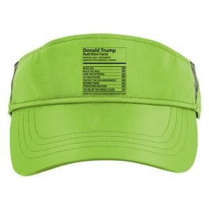 Donald Trump Nutrition Facts Political Humor Adult Drive Performance Visor