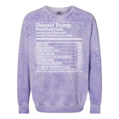 Donald Trump Nutrition Facts Political Humor Colorblast Crewneck Sweatshirt