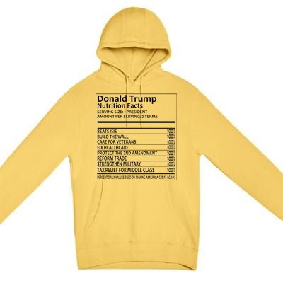 Donald Trump Nutrition Facts Political Humor Premium Pullover Hoodie