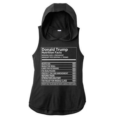 Donald Trump Nutrition Facts Political Humor Ladies PosiCharge Tri-Blend Wicking Draft Hoodie Tank