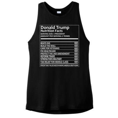 Donald Trump Nutrition Facts Political Humor Ladies PosiCharge Tri-Blend Wicking Tank