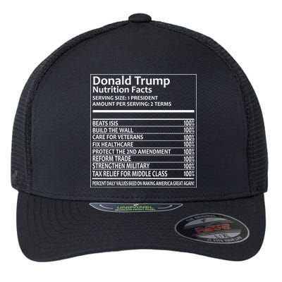 Donald Trump Nutrition Facts Political Humor Flexfit Unipanel Trucker Cap