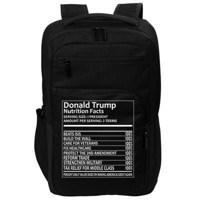 Donald Trump Nutrition Facts Political Humor Impact Tech Backpack