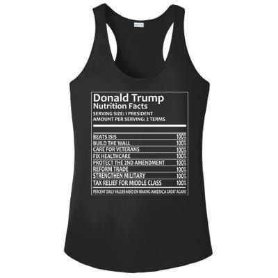 Donald Trump Nutrition Facts Political Humor Ladies PosiCharge Competitor Racerback Tank