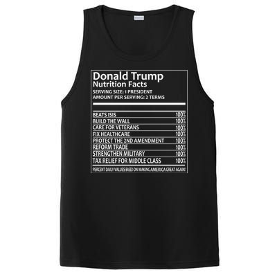 Donald Trump Nutrition Facts Political Humor PosiCharge Competitor Tank