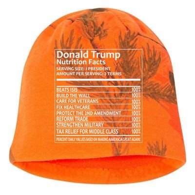 Donald Trump Nutrition Facts Political Humor Kati - Camo Knit Beanie