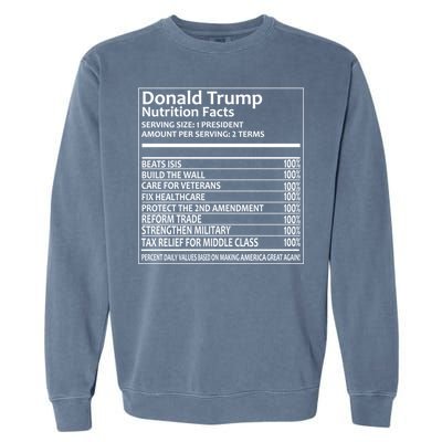 Donald Trump Nutrition Facts Political Humor Garment-Dyed Sweatshirt