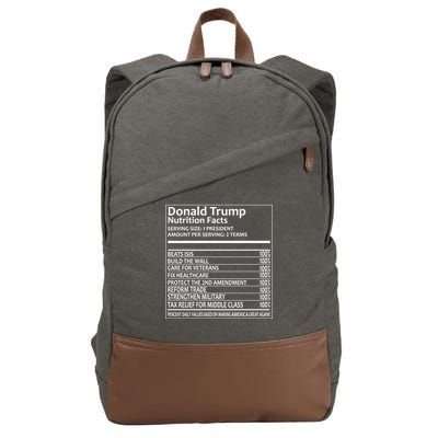 Donald Trump Nutrition Facts Political Humor Cotton Canvas Backpack