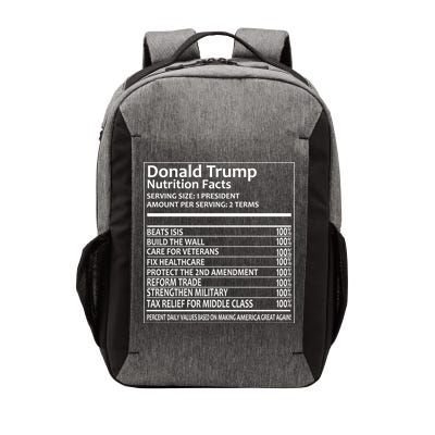 Donald Trump Nutrition Facts Political Humor Vector Backpack